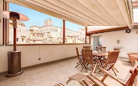 Attic With Terrace By Trevi Fountain